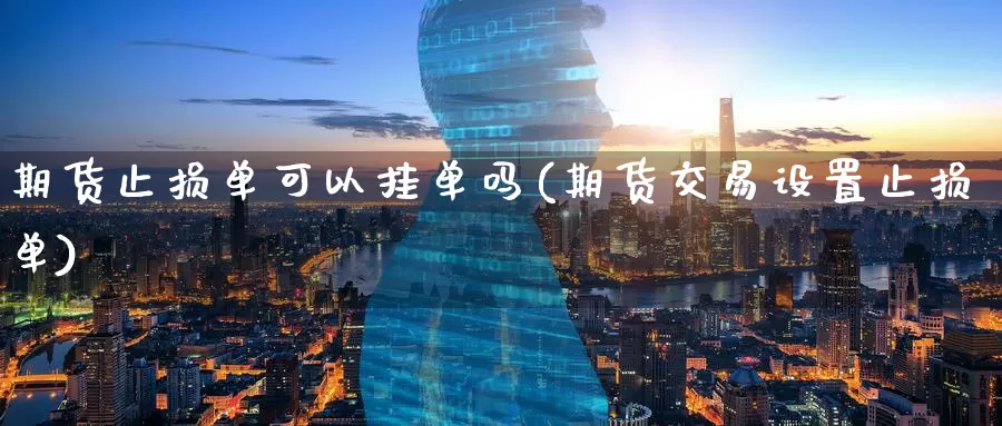 期货止损单可以挂单吗(期货交易设置止损单)_https://www.baokan.net_币圈行情_第1张