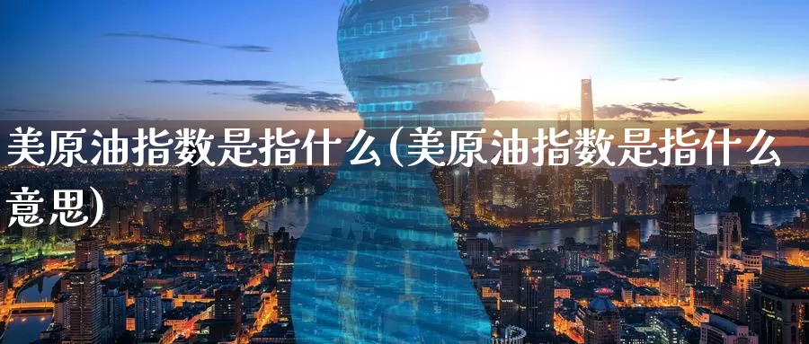 美原油指数是指什么(美原油指数是指什么意思)_https://www.baokan.net_黄金期货_第1张