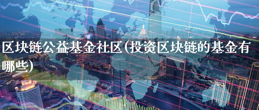 区块链公益基金社区(投资区块链的基金有哪些)_https://www.baokan.net_币圈行情_第1张