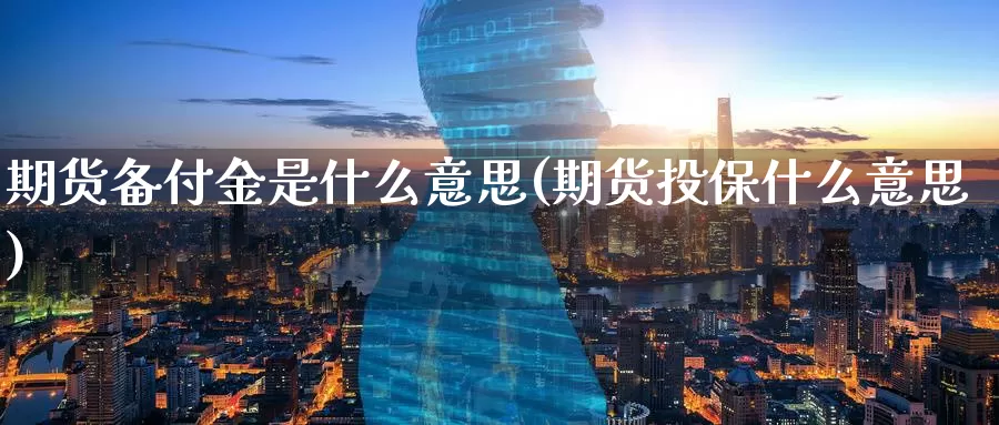 期货备付金是什么意思(期货投保什么意思)_https://www.baokan.net_期货入门_第1张