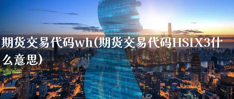 期货交易代码wh(期货交易代码HSIX3什么意思)_https://www.baokan.net_期货交易_第1张
